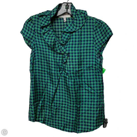 Blouse Short Sleeve By Elizabeth Mckay In Blue & Green, Size: Xs
