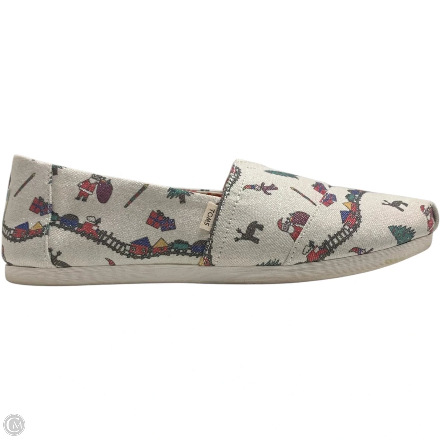 Shoes Flats By Toms In Silver, Size: 8.5