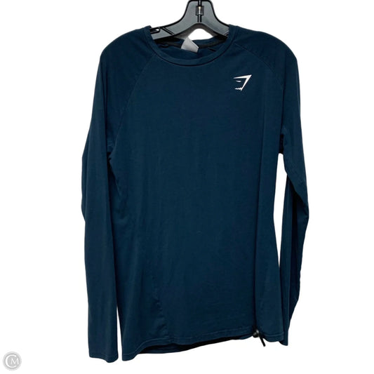 Athletic Top Long Sleeve Crewneck By Gym Shark In Navy, Size: L