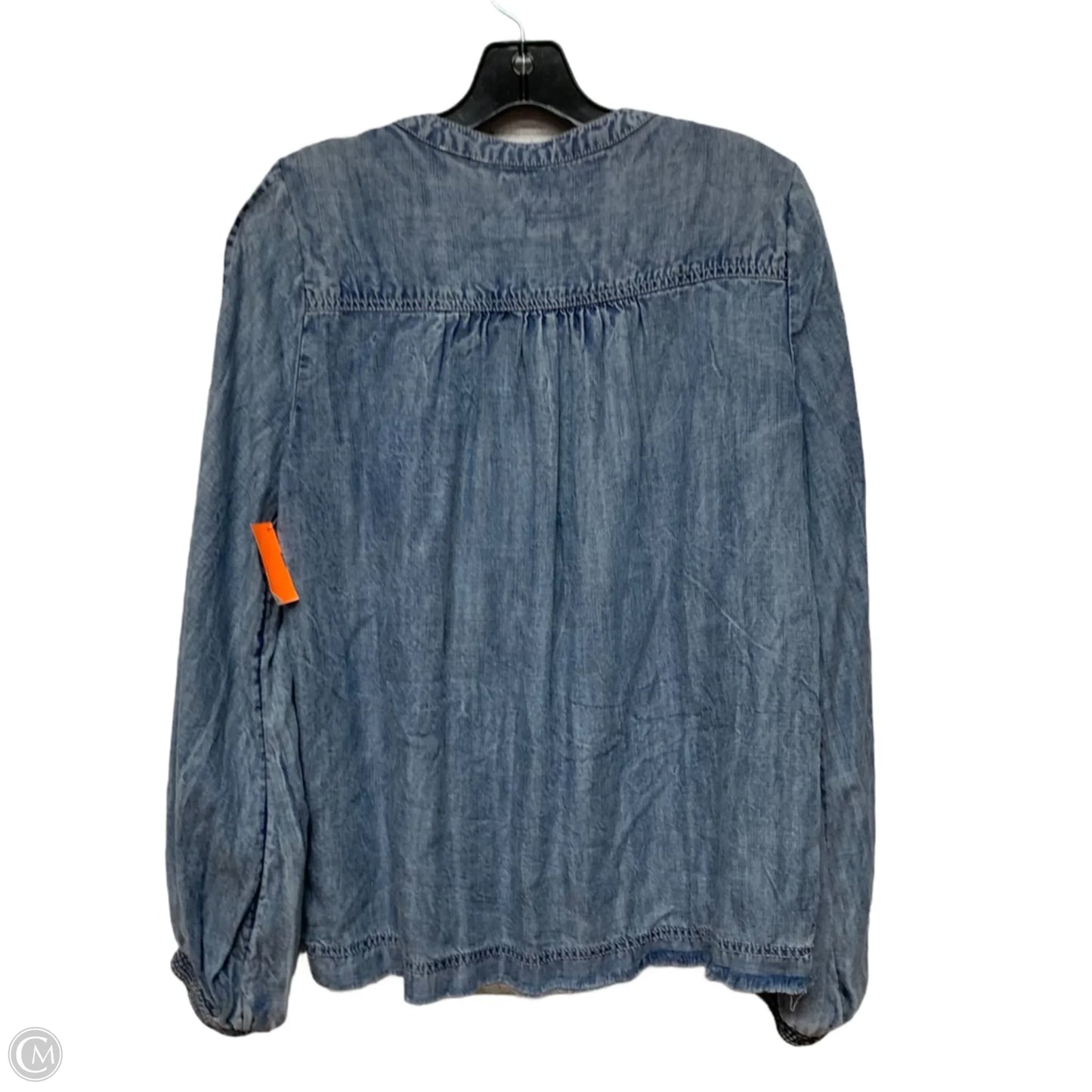 Top Long Sleeve By Pilcro In Blue Denim, Size: S