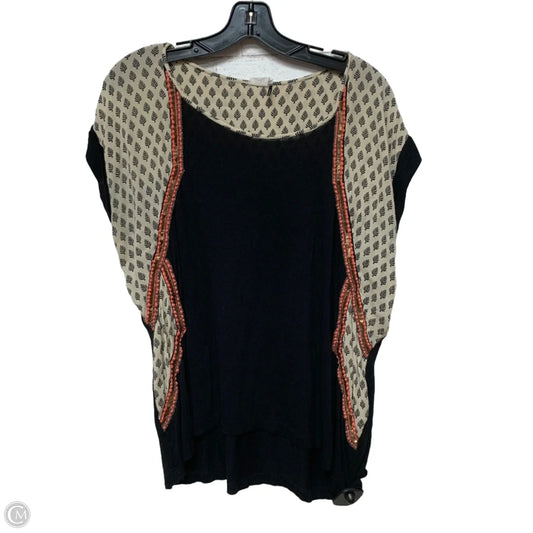 Top Short Sleeve By Akemi And Kin In Black & Cream, Size: S