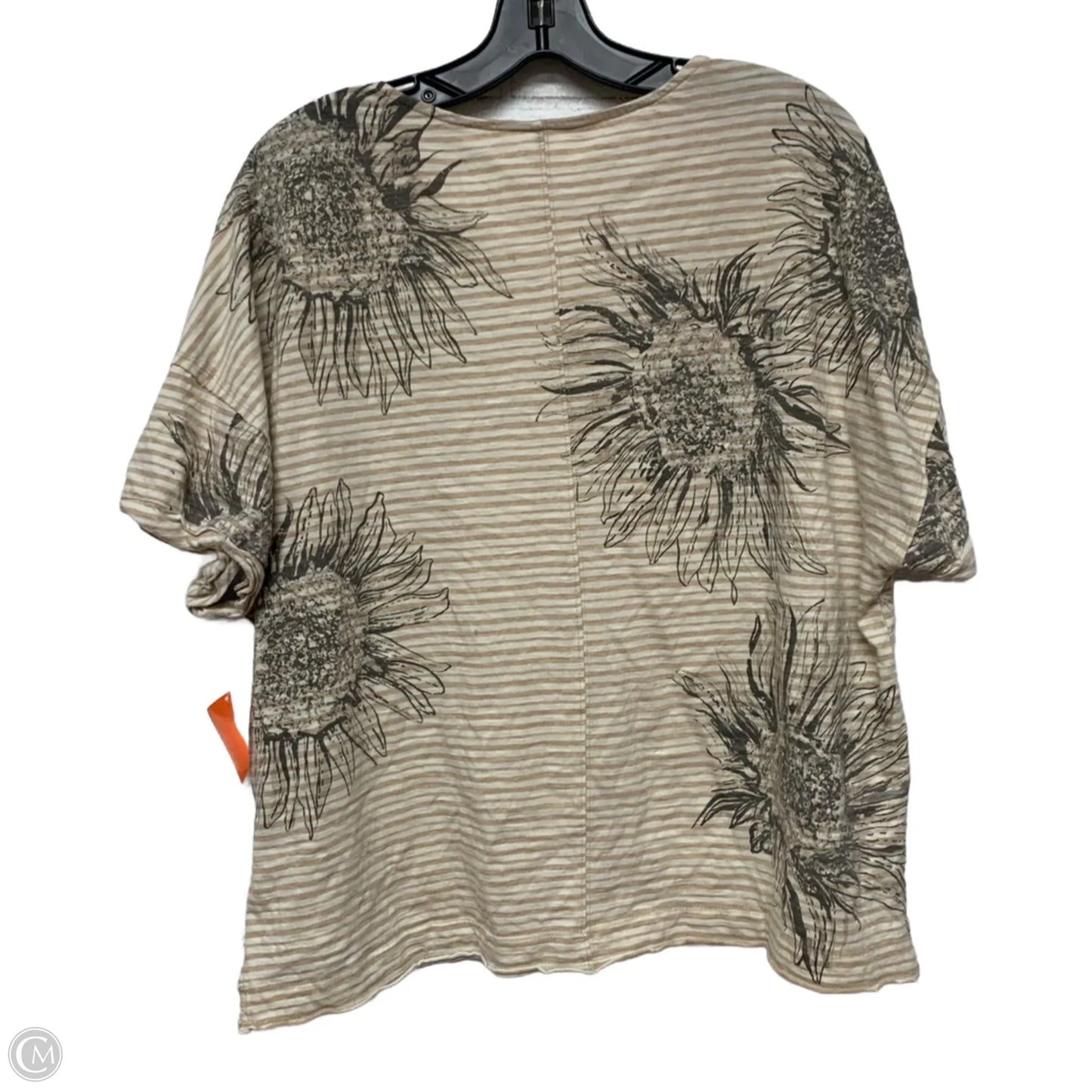 Top Short Sleeve By Pilcro In Tan & White, Size: M