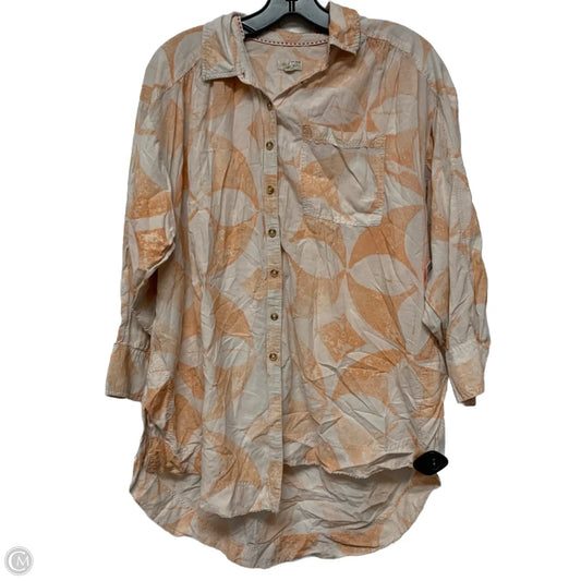 Tunic Long Sleeve By Pilcro In Orange & Pink, Size: S