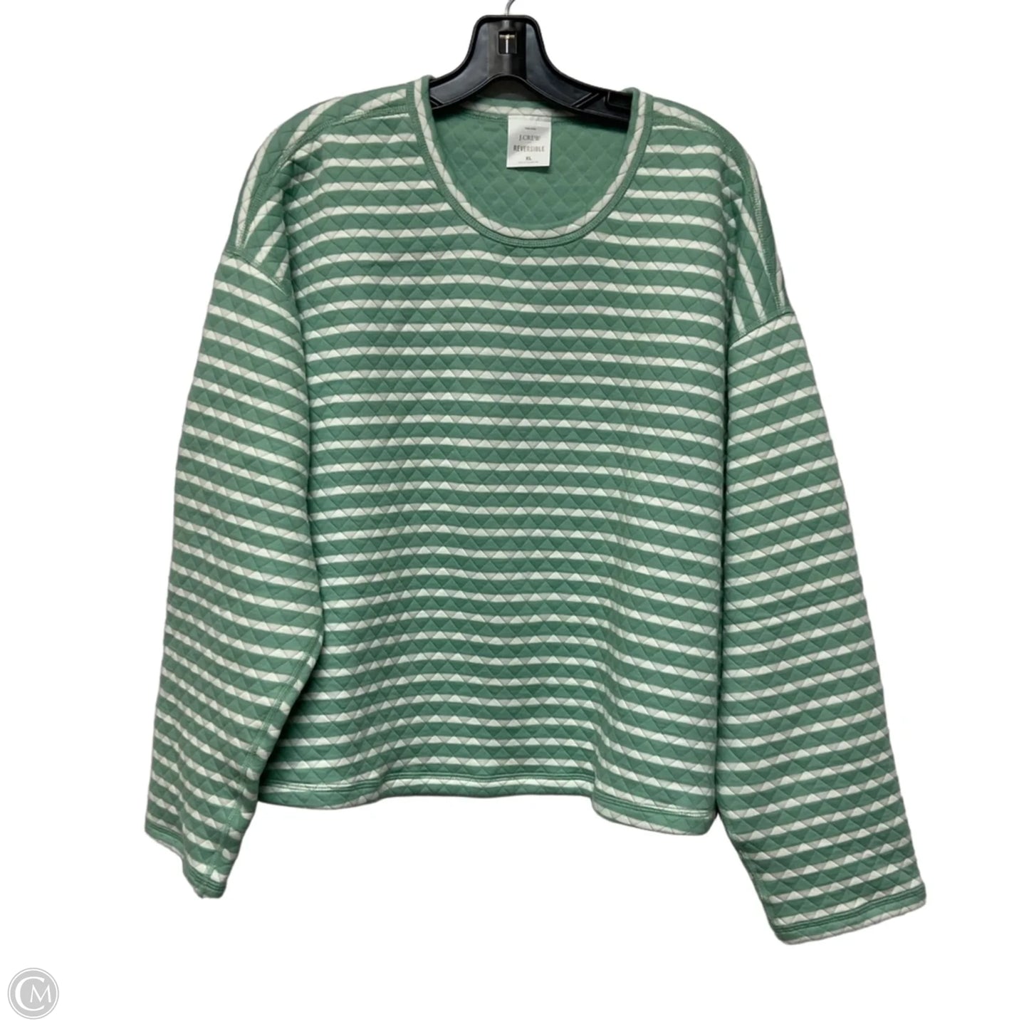 Sweatshirt Crewneck By J. Crew In Green & White, Size: Xl