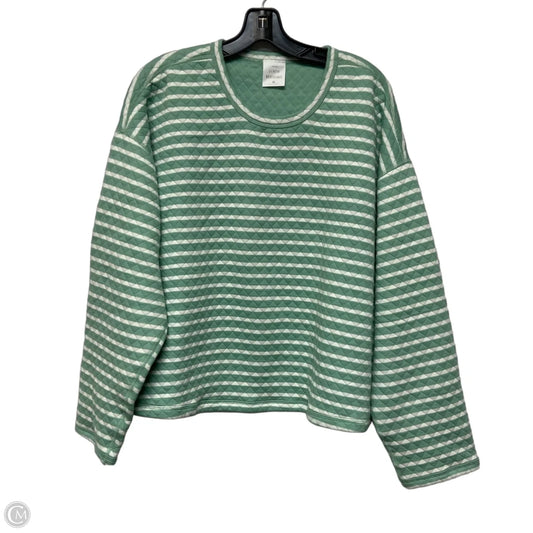 Sweatshirt Crewneck By J. Crew In Green & White, Size: Xl
