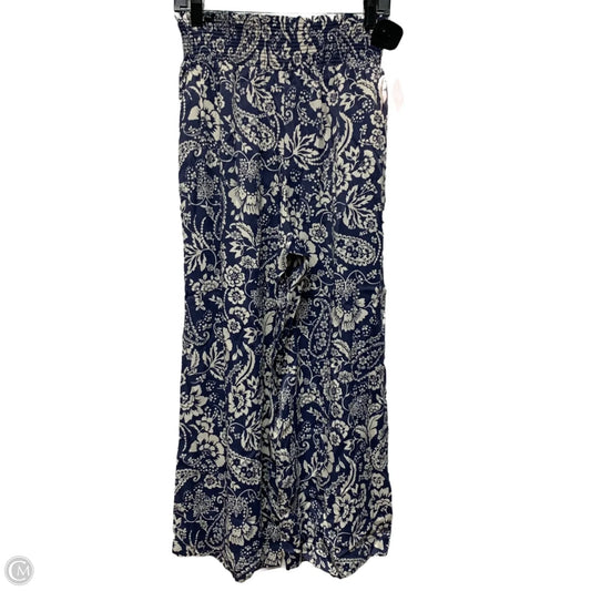 Pants Wide Leg By Maeve In Blue & White, Size: M