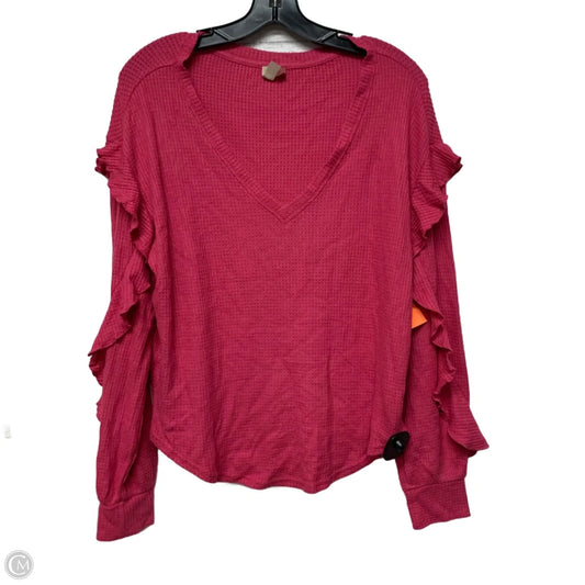 Top Long Sleeve By Pilcro In Pink, Size: M