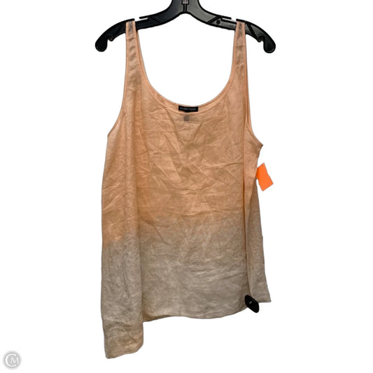 Top Sleeveless By Eileen Fisher In Cream & Pink, Size: L