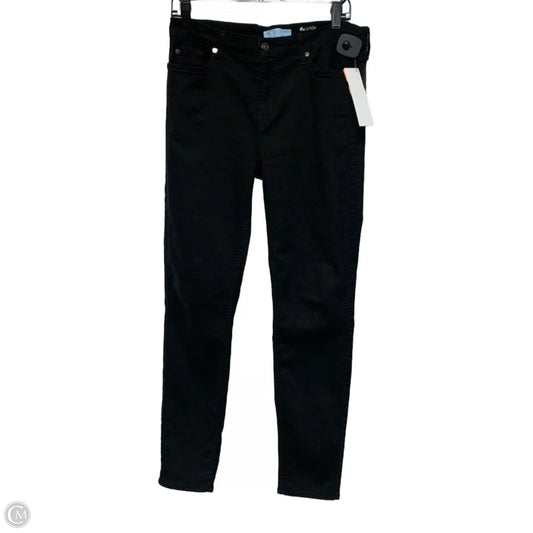 Jeans Skinny By 7 For All Mankind In Black Denim, Size: 16