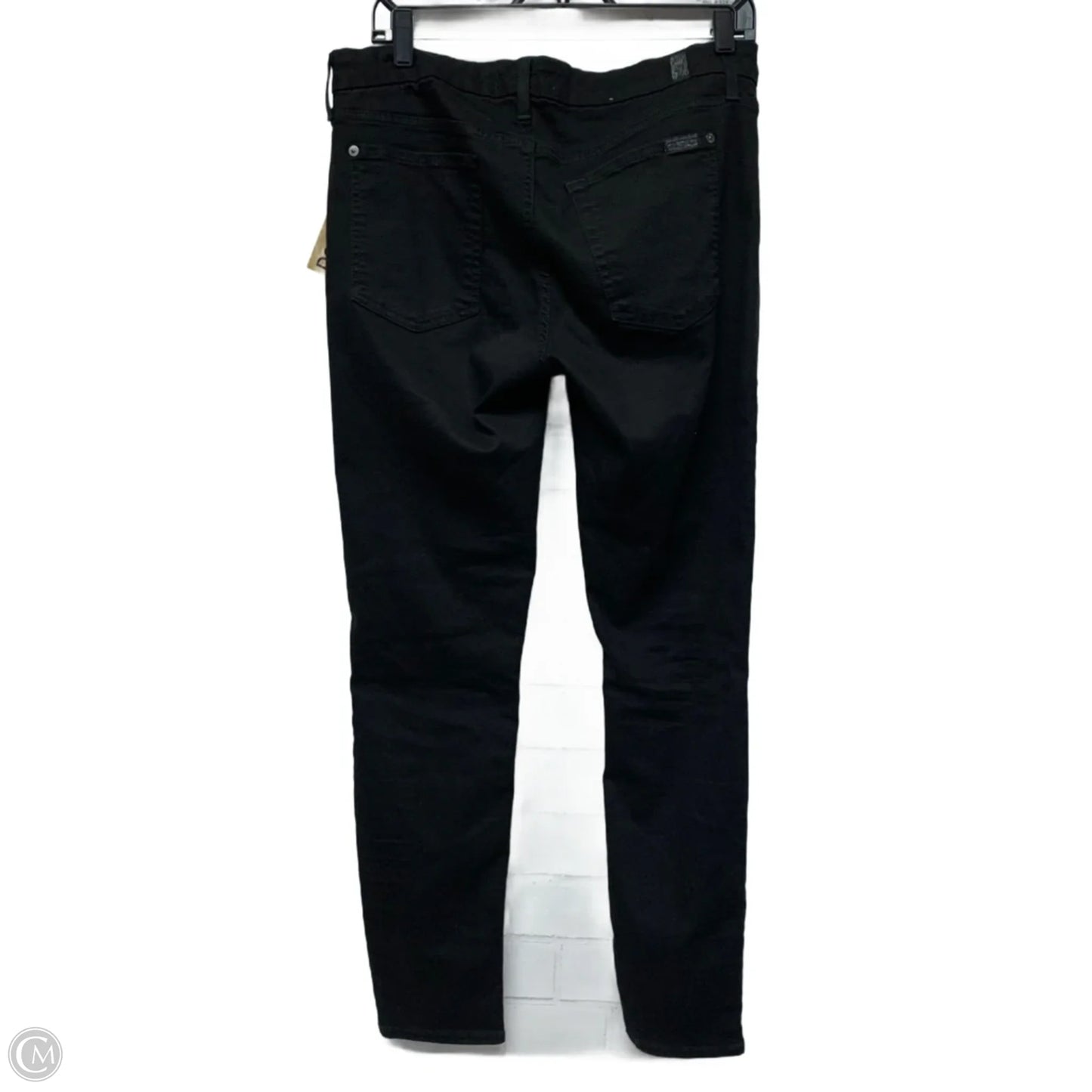 Jeans Skinny By 7 For All Mankind In Black Denim, Size: 16