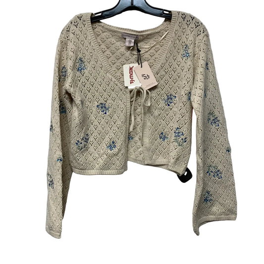 Sweater Cardigan By Sincerely Jules In Blue & Cream, Size: M