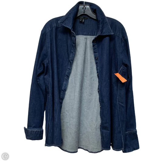 Top Long Sleeve By Paige In Blue Denim, Size: M