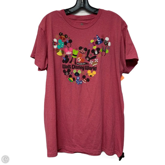 Top Short Sleeve By Disney In Pink, Size: Xl