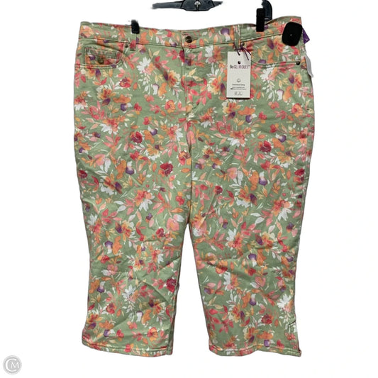 Jeans Cropped By Gloria Vanderbilt In Floral Print, Size: 20