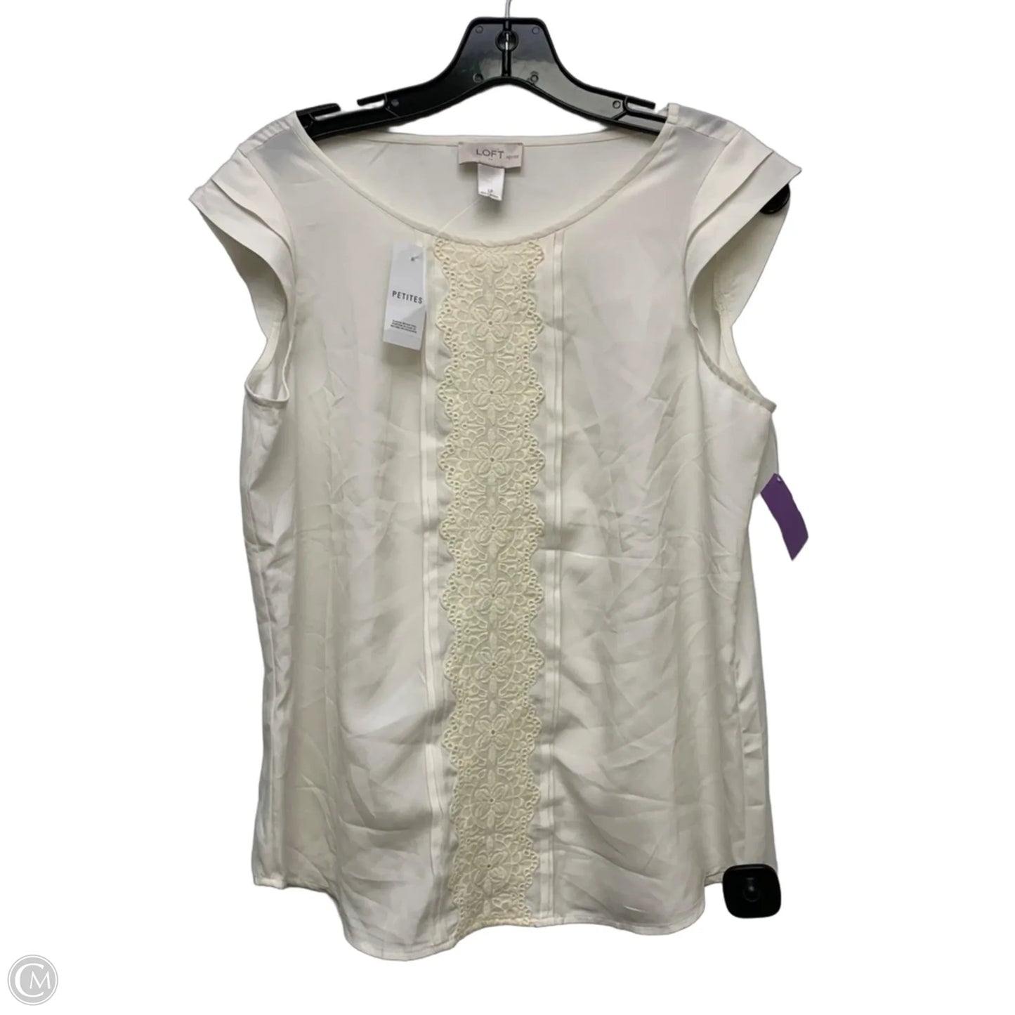 Blouse Sleeveless By Loft In White, Size: Lp