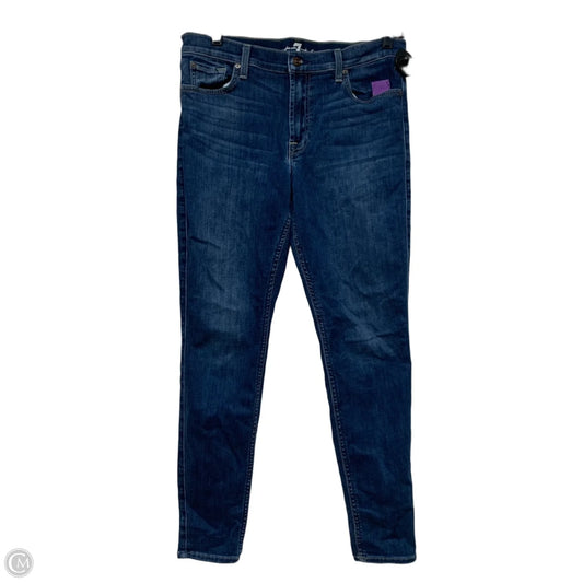 Jeans Jeggings By 7 For All Mankind In Blue Denim, Size: 12