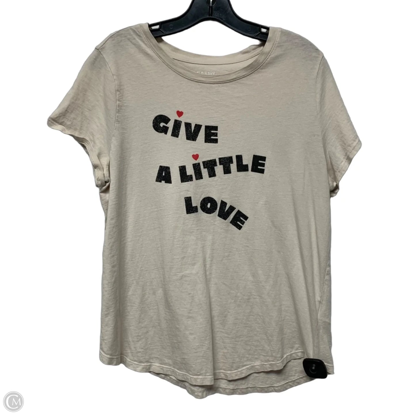 Top Short Sleeve By Old Navy In Cream, Size: L