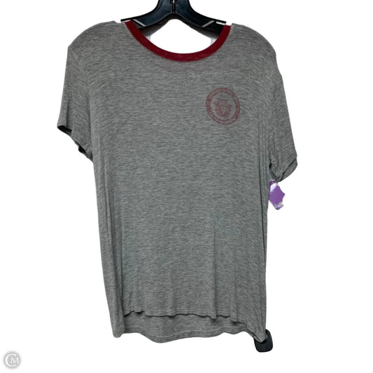 Top Short Sleeve By Smokey The Bear In Grey & Red, Size: M