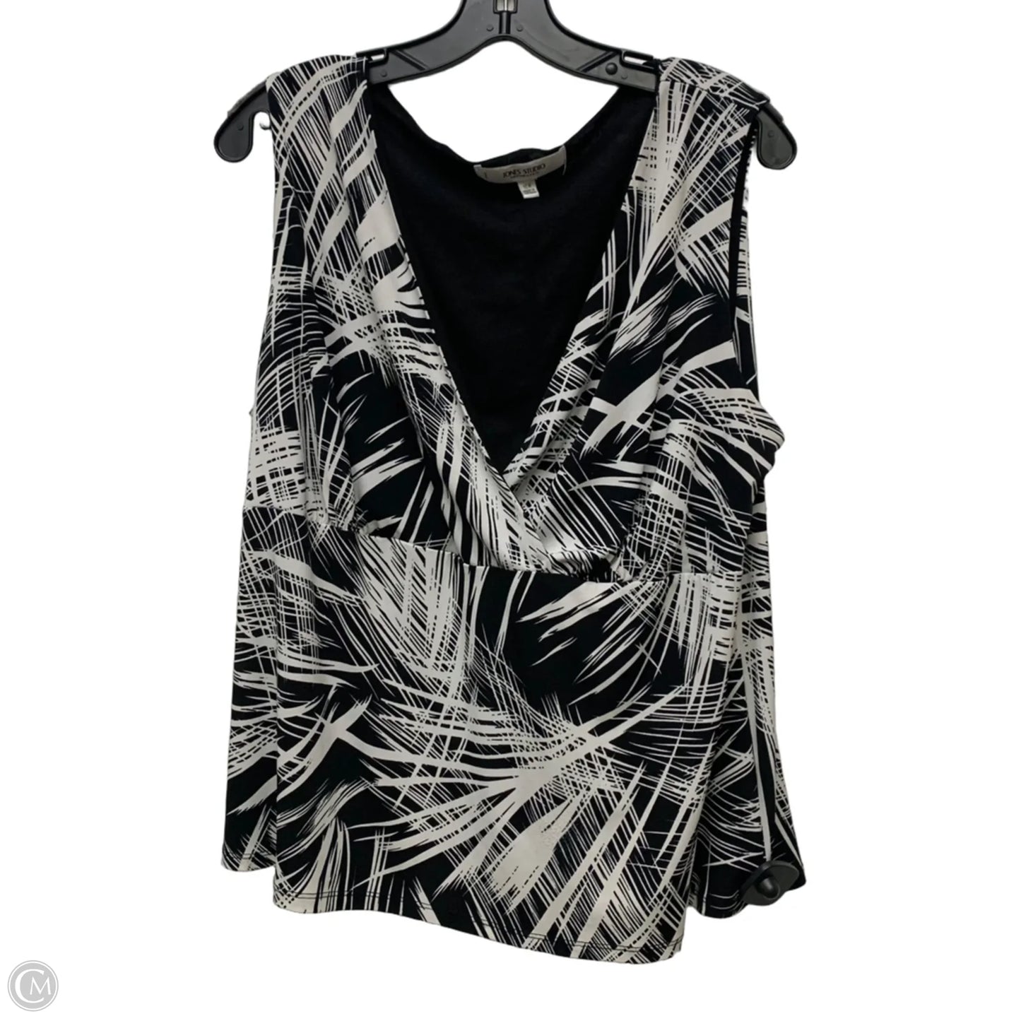 Blouse Sleeveless By Jones Studio In Black & White, Size: 1x