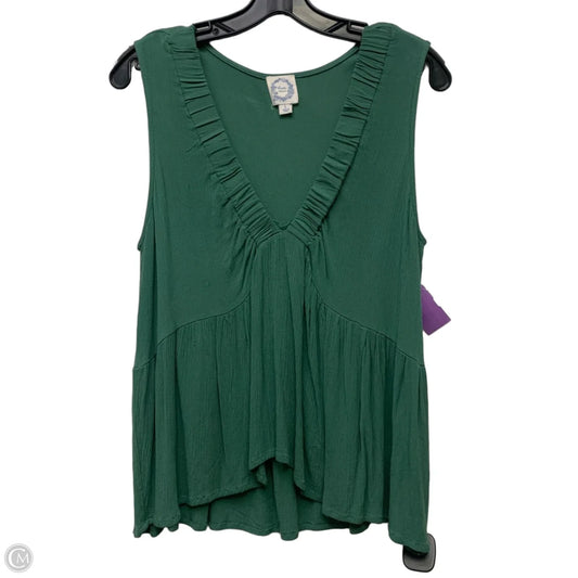 Top Sleeveless By Blue Rain In Green, Size: L
