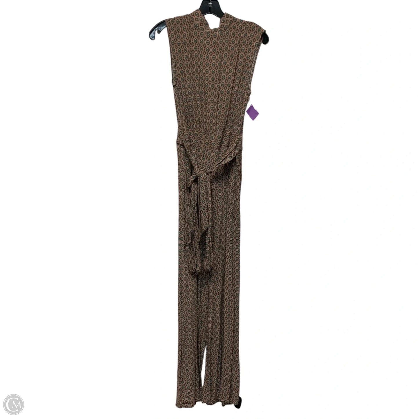 Jumpsuit By Vestique In Green & Tan, Size: S