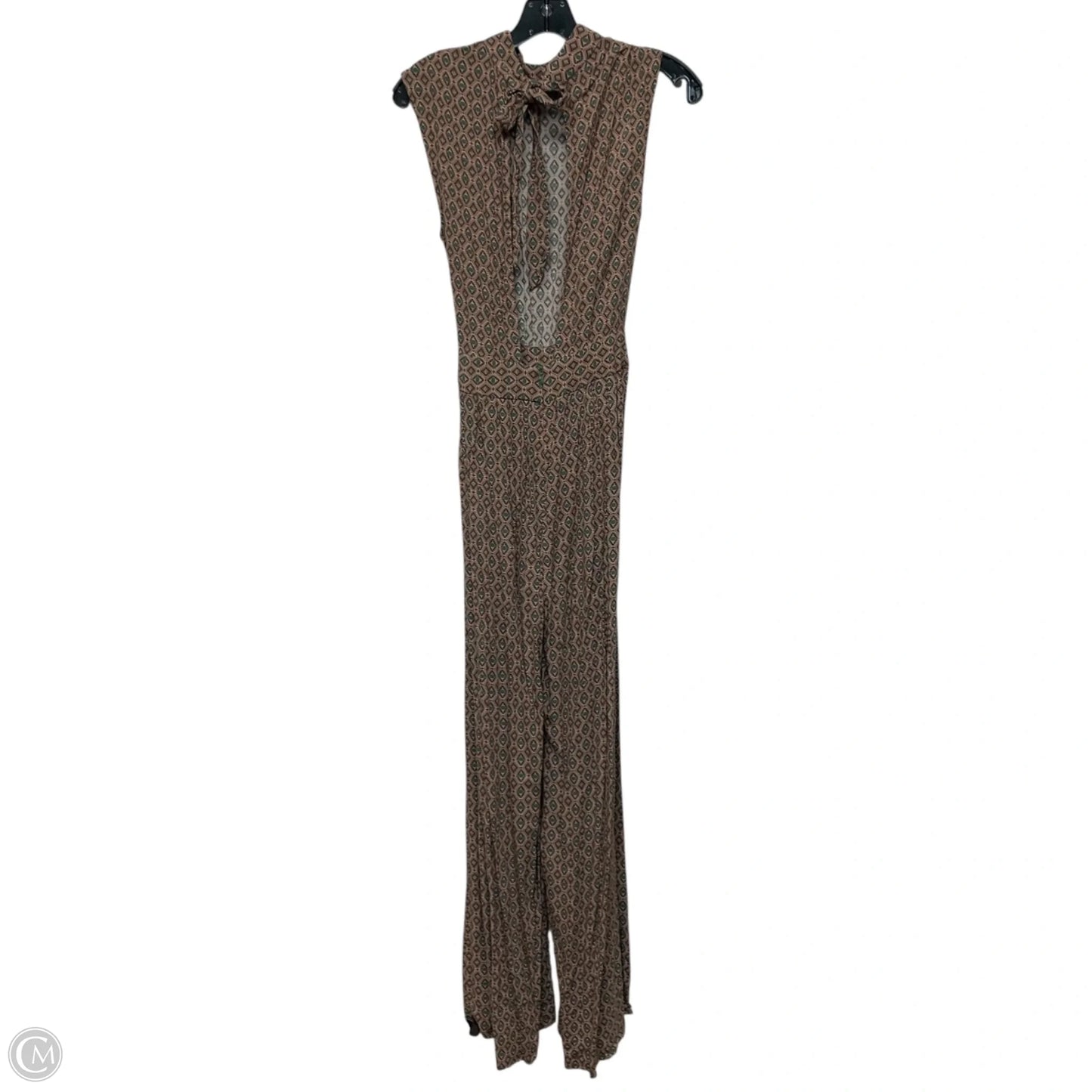 Jumpsuit By Vestique In Green & Tan, Size: S