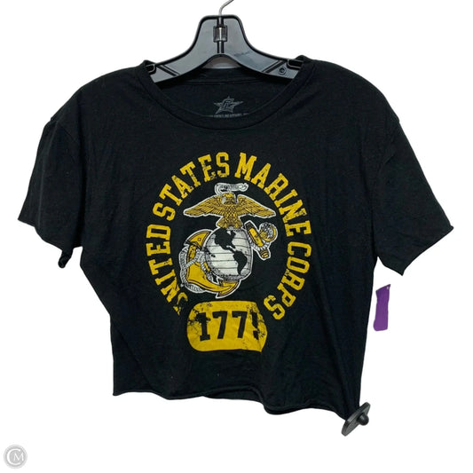 Top Short Sleeve By Frontline Apparel In Black & Yellow, Size: M