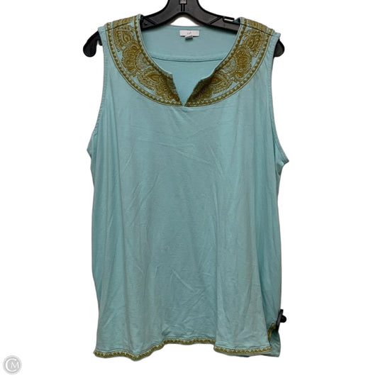 Top Sleeveless By J. Jill In Blue & Yellow, Size: Xl