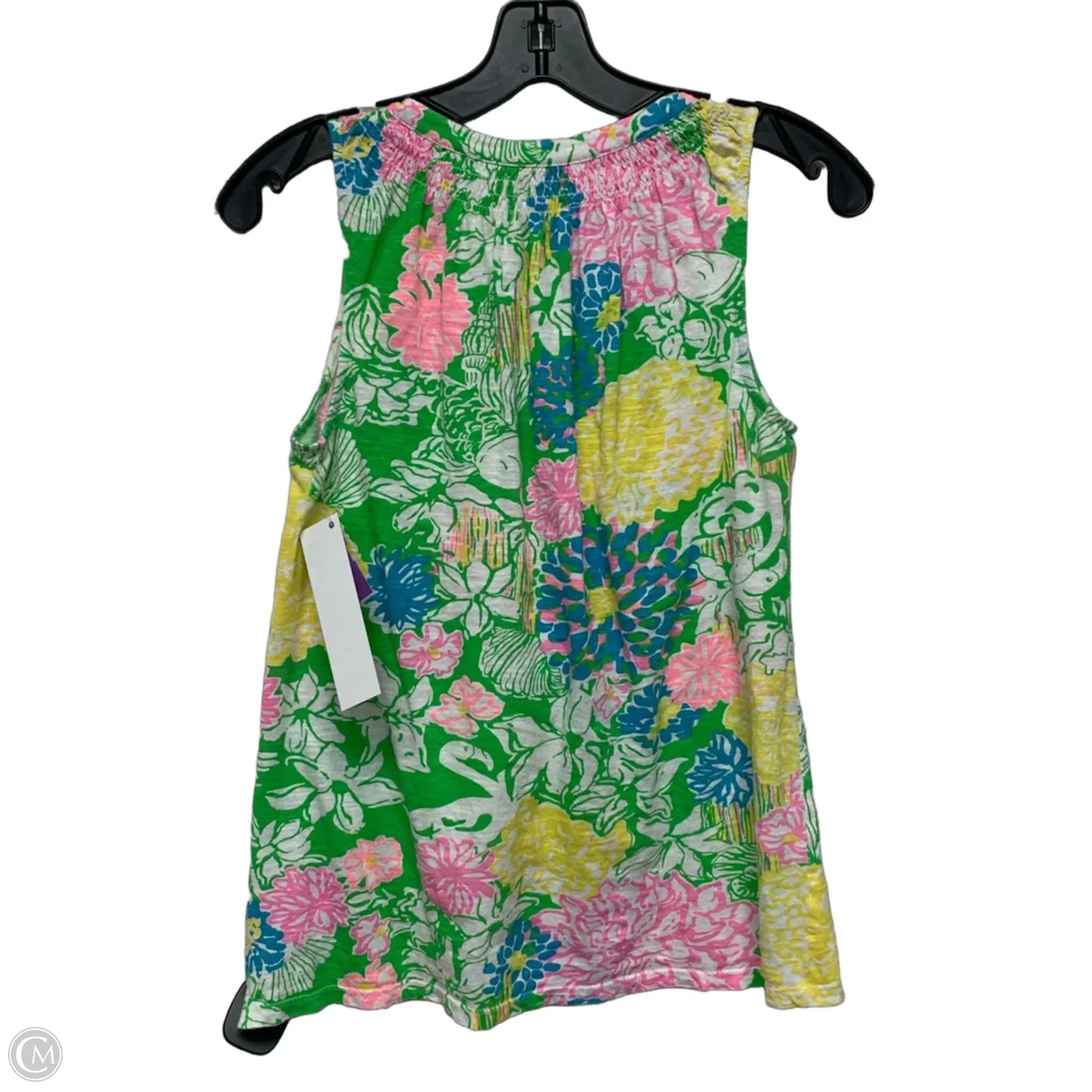 Top Sleeveless Designer By Lilly Pulitzer In Green & Yellow, Size: S