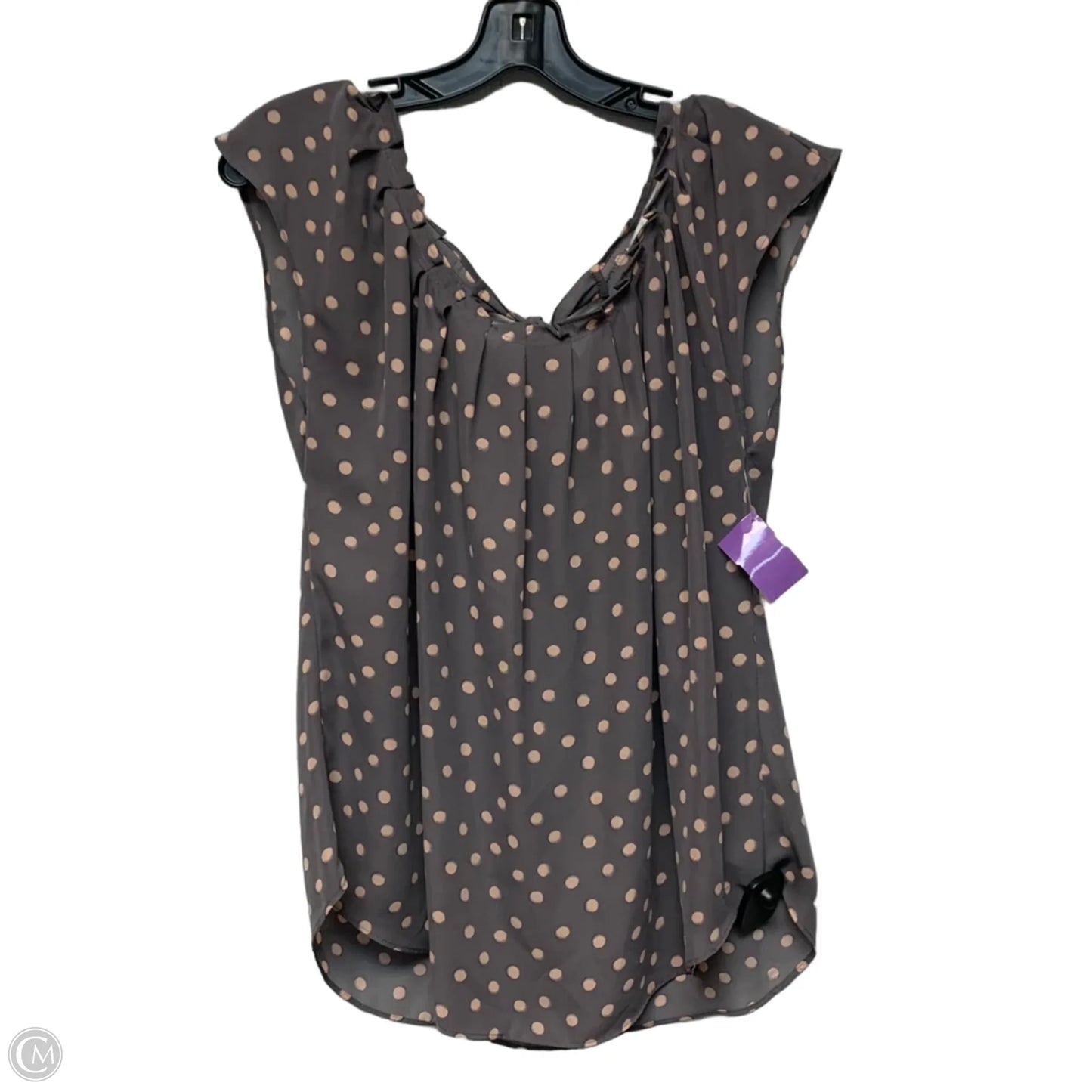 Blouse Sleeveless By Lc Lauren Conrad In Polkadot Pattern, Size: L
