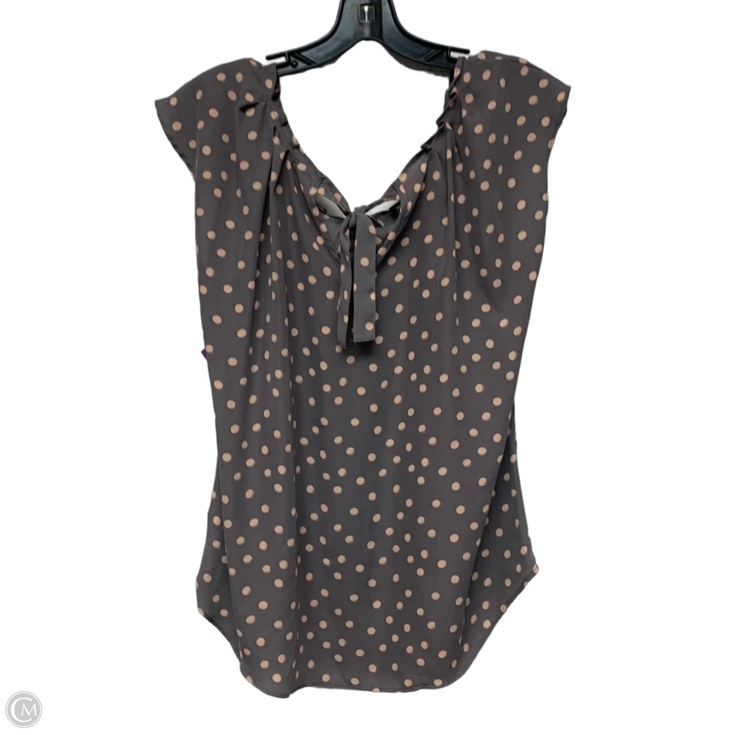 Blouse Sleeveless By Lc Lauren Conrad In Polkadot Pattern, Size: L