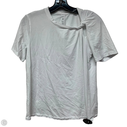 Athletic Top Short Sleeve By Lululemon In White, Size: M