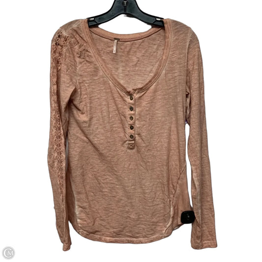 Top Long Sleeve By Free People In Peach, Size: M