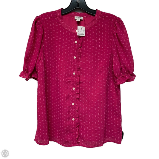 Blouse Short Sleeve By J. Crew In Pink, Size: S