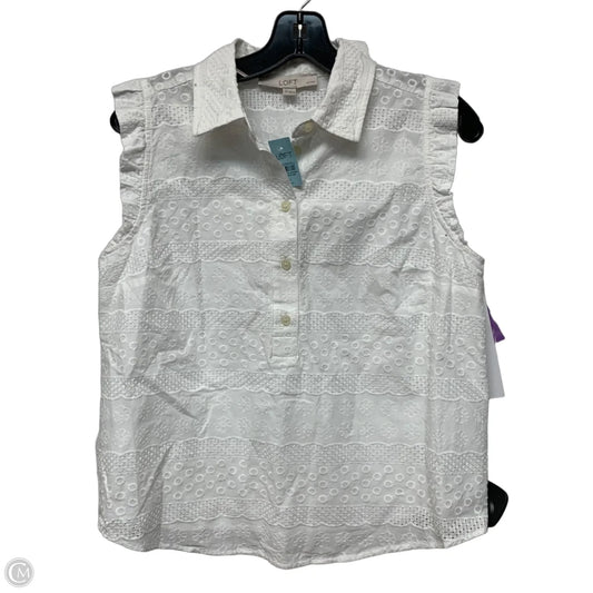 Top Sleeveless By Loft In White, Size: Sp