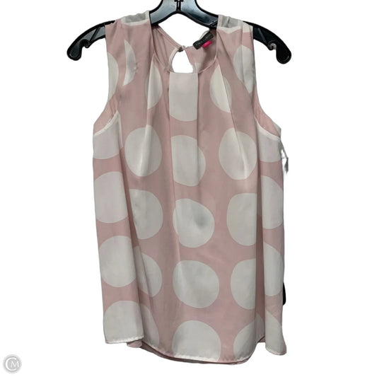 Blouse Sleeveless By Vince Camuto In Polkadot Pattern, Size: Xs