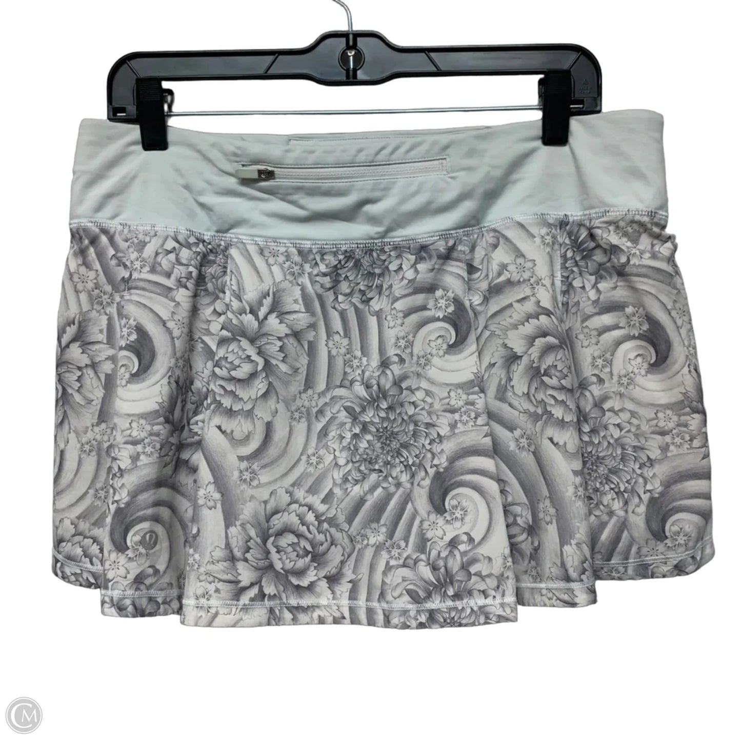 Athletic Skort By Lululemon In Grey & White, Size: M