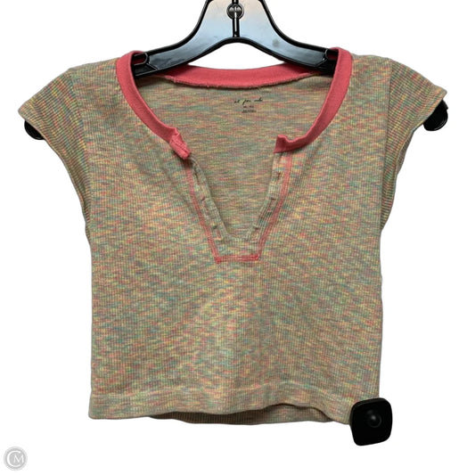 Top Short Sleeve By Out From Under In Pink & Yellow