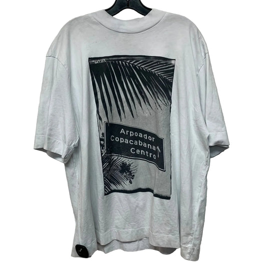 Top Short Sleeve Designer By Farm Rio In Grey & White, Size: L