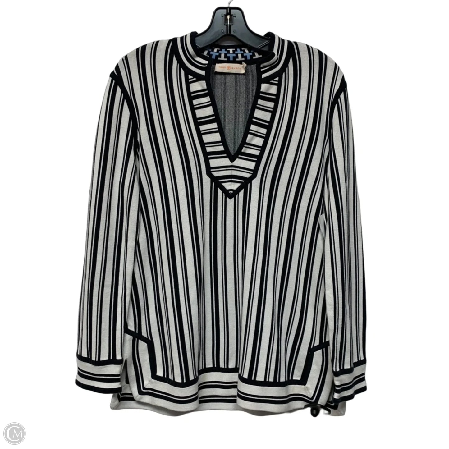 Top Long Sleeve Designer By Tory Burch In Striped Pattern, Size: L