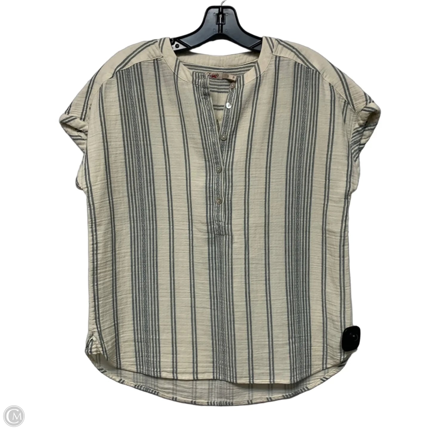 Top Short Sleeve By Faherty In Striped Pattern, Size: S