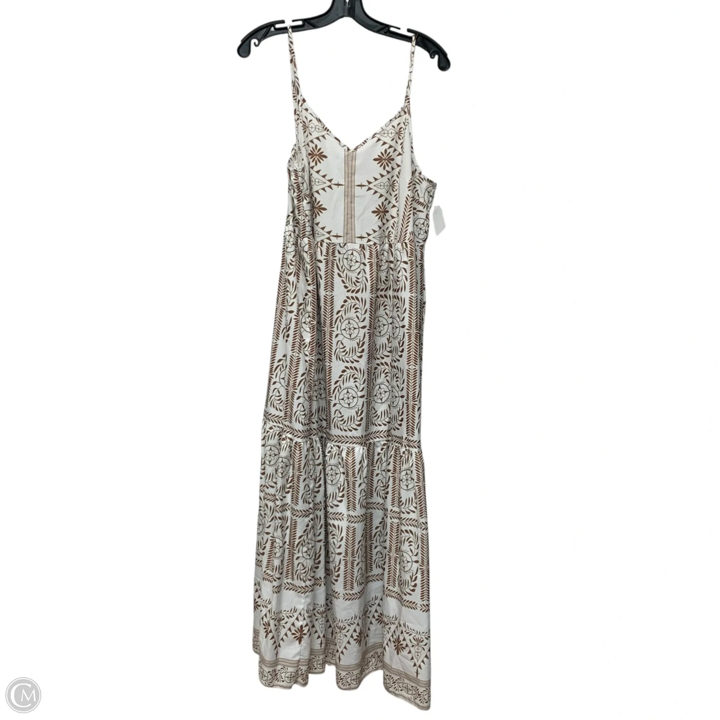 Dress Casual Maxi By Shein In Brown & White, Size: Xl