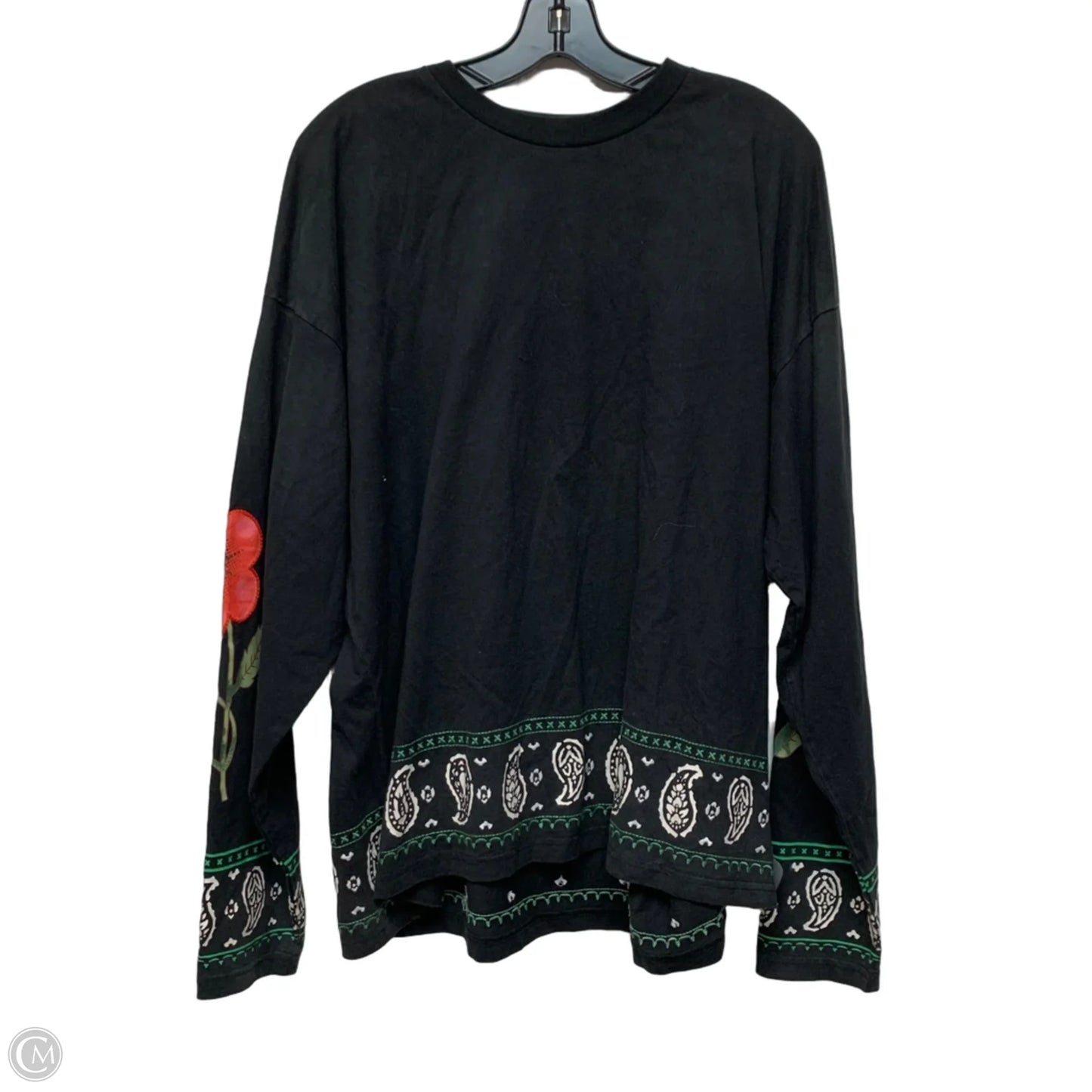 Top Long Sleeve By Found In Black, Size: L