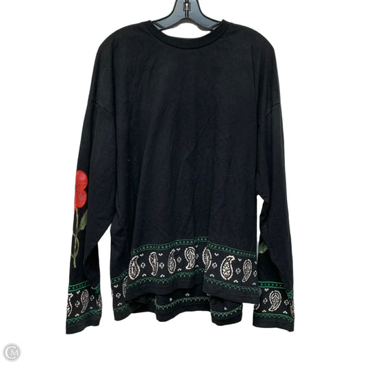 Top Long Sleeve By Found In Black, Size: L