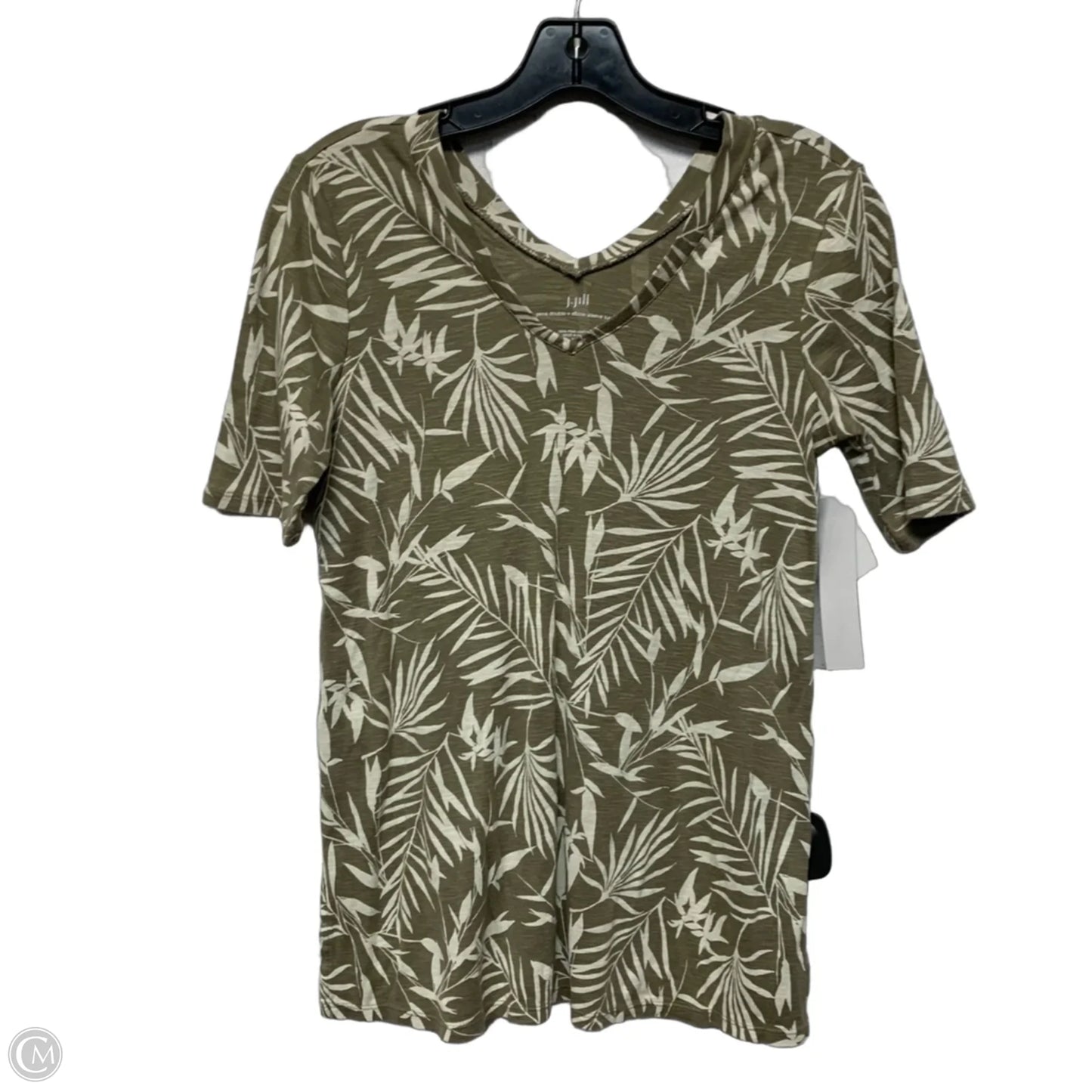 Top Short Sleeve By J. Jill In Green & White, Size: Xsp