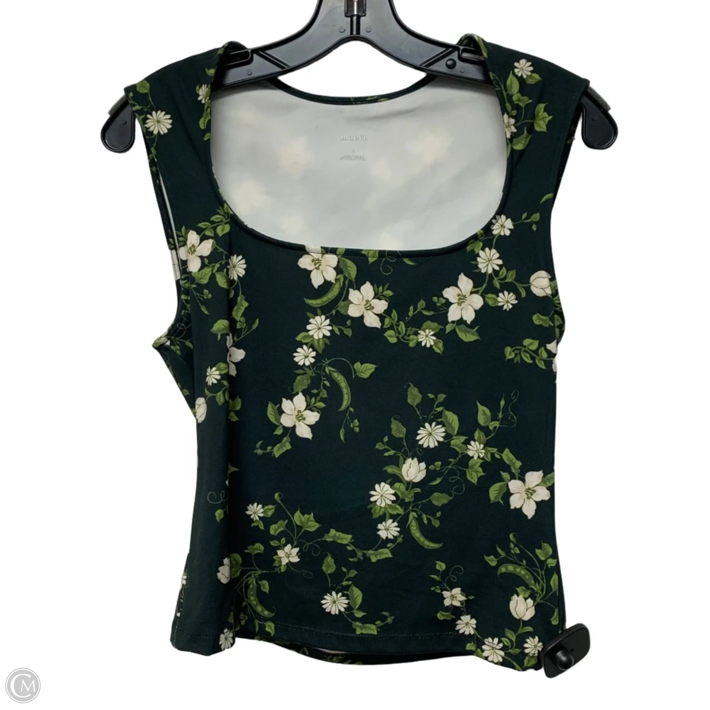 Top Sleeveless By Maeve In Black & Green, Size: S