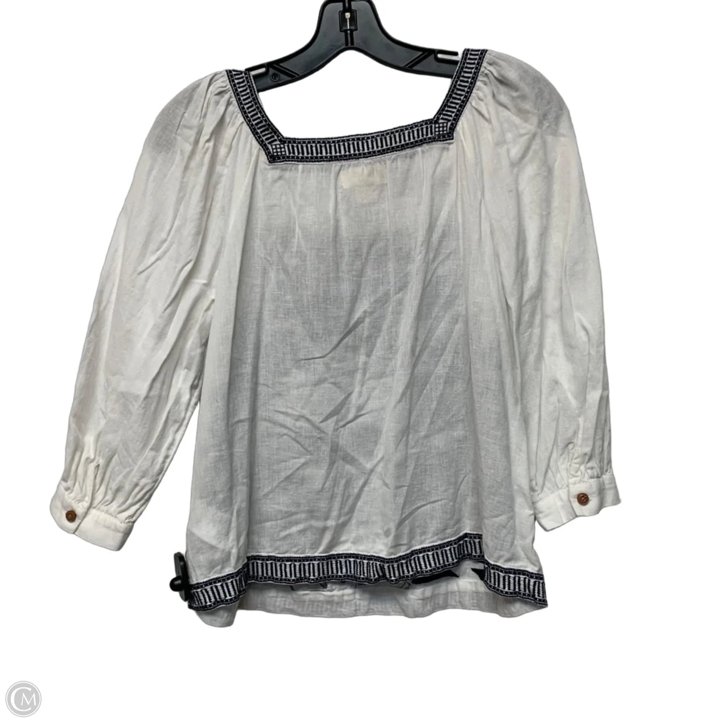 Top Long Sleeve By Maeve In Blue & White, Size: Xs