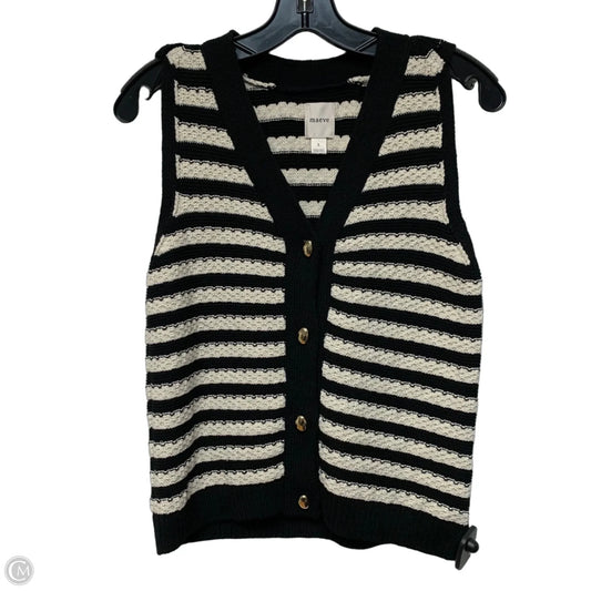 Vest Sweater By Maeve In Black & White, Size: S