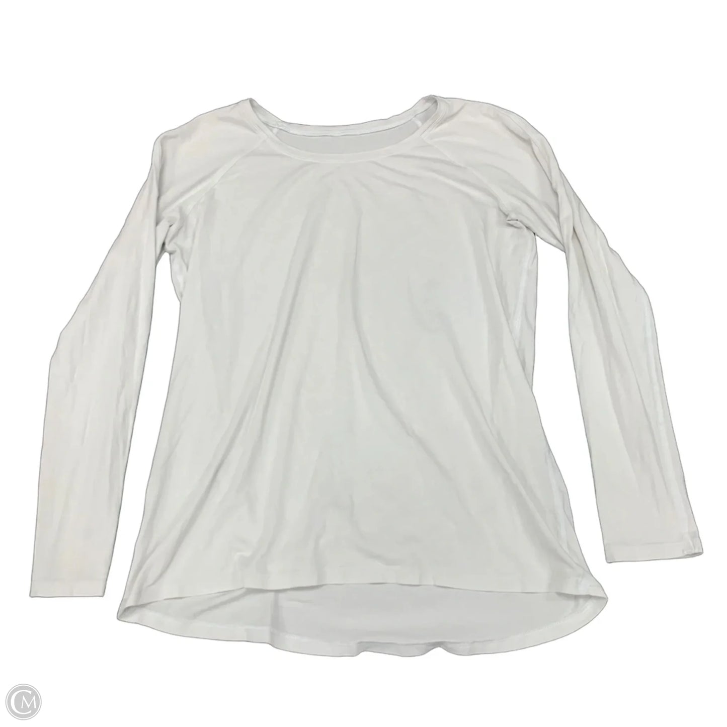 Athletic Top Long Sleeve Crewneck By Lululemon In White, Size: L