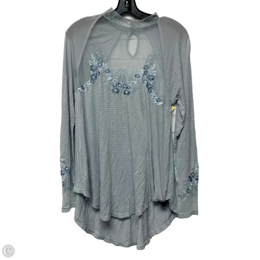 Tunic Long Sleeve By Free People In Blue, Size: L